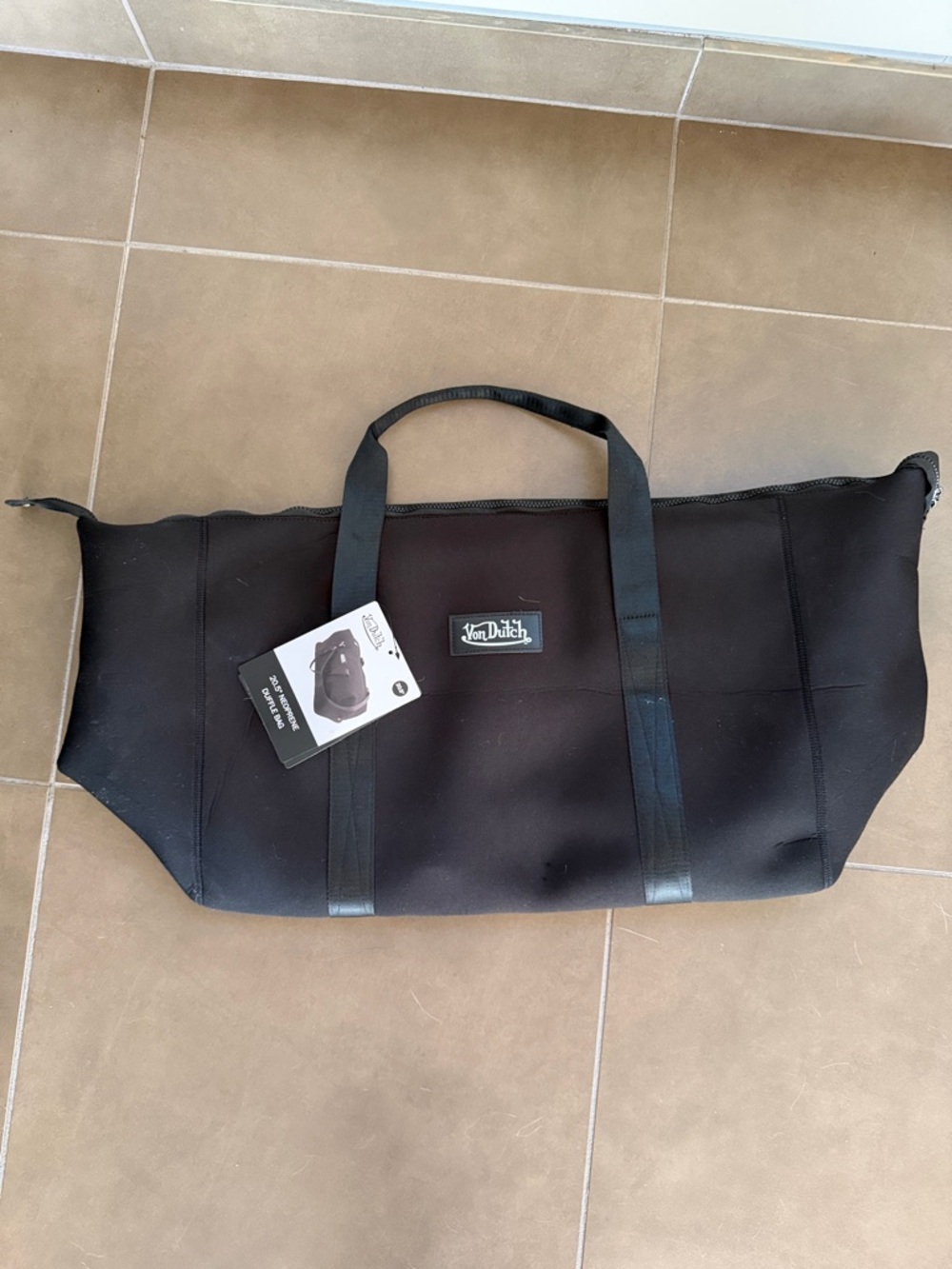 Von Dutch Black Neoprene Duffel Carryall